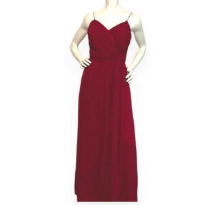 Dove & Dahlia Weddington Way Bridesmaid Dress Burgundy Maxi Size 4